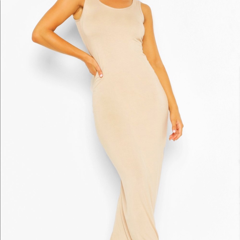 Tan maxi dress from boohoo